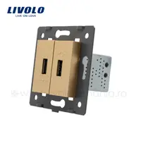 Modul Priza dubla USB Auriu