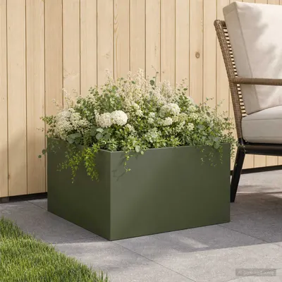 vidaXL Vază pentru Grădină Verde măsliniu 60 x 60 x 30 cm