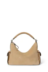 Lauren Ralph Lauren hobo bag pentru femei din piele întoarsă
