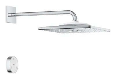 Dus fix Grohe Rainshower SmartConnect 130 Cube 26642000, 1/2 inch, universal, telecomanda Wireless , 310 mm, 2 pulverizari, Crom