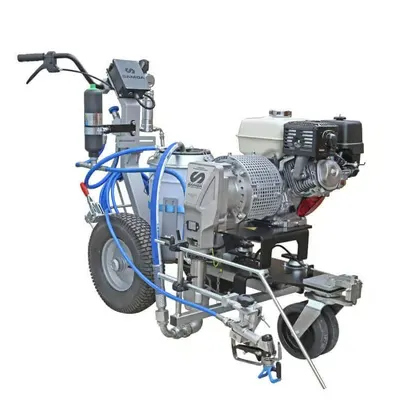 Echipament airless pentru trasat marcaje rutiere Larius Dragon, autopropulsat cu secventiator de linii - 6,5 l/min, rezervor Gravity 50lt