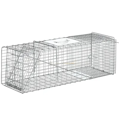 Outsunny Capcana pentru animale , 93 x 31 x 34,5 cm Cusca umana pentru rozatoare pentru iepuri, pisici fara stapan | Aosom Romania