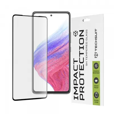 Folie de protectie Ecran Techsuit pentru Samsung Galaxy A53 5G A536, Sticla Securizata, Full Glue, 111D, Neagra
