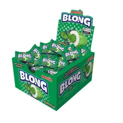 Guma de mestecat Blong Hortela Peccin umplutura de menta, cutie 40 buc x 5 g Engros