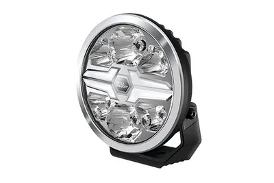 Far universal stanga dreapta (rotund, BLADE, LED, 12 24V, 18W, diametru 220mm, adancime: 116mm, transparent, aluminiu, negru crom, lumini pozitie, lungime cablu: 500mm)
