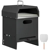 Outsunny Cuptor pizza 3-în-1 pentru exterior pe lemne, cuptor pizza cu 2 nivele, piatră pentru pizza, mânere, lopată pentru pizza | Aosom Romania