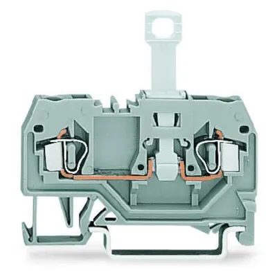 2-conductor disconnect terminal block; for DIN-rail 35 x 15 and 35 x 7.5; 2.5 mm²; CAGE CLAMP®; 2,50 mm²; gray