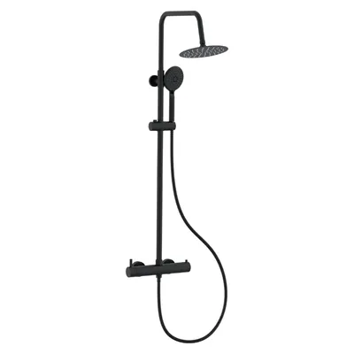 Coloana de dus Boet 82430/3/N baterie dus cu termostat tubulara furtun si para de dus incluse negru mat