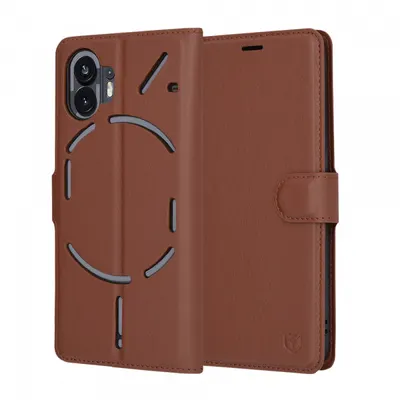Husa pentru Nothing Phone (2), Techsuit, Leather Folio, Maro