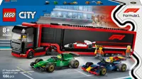 Constructor LEGO City - Camion F1 cu mașini RB20 și AMR24 din F1 (60445)