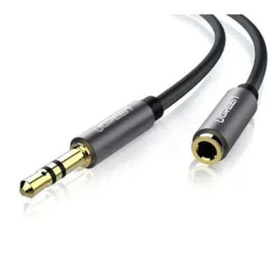 CABLU audio Ugreen, "AV118" stereo 3.5 mm jack (T) la 3.5 mm jack (M), 1 m, conectori auriti, negru 10592