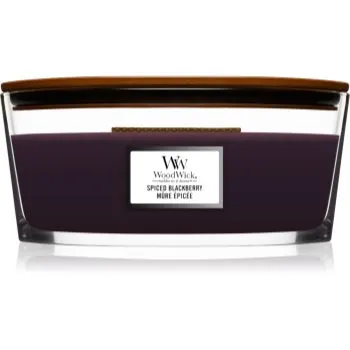 Woodwick Spiced Blackberry lumânare parfumată cu fitil din lemn (hearthwick)