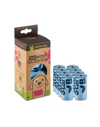STARCH BAG Saci BIO compostabili pentru fecale caini 8 role, albastru