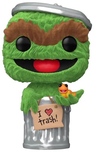 Figurină Funko POP! Television: 123 Sesame Street - Oscar the Grouch (Flocked) (Special Edition) #1793