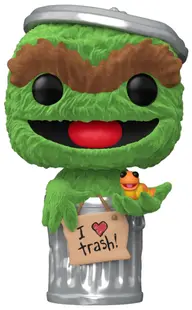 Figurină Funko POP! Television: 123 Sesame Street - Oscar the Grouch (Flocked) (Special Edition) #1793