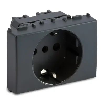 Priza schuko P30 2P+T, 16A, 3 module, gri