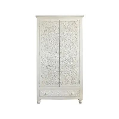 Șifonier crem din lemn de mango 180x40 cm Kalhana – Støraa