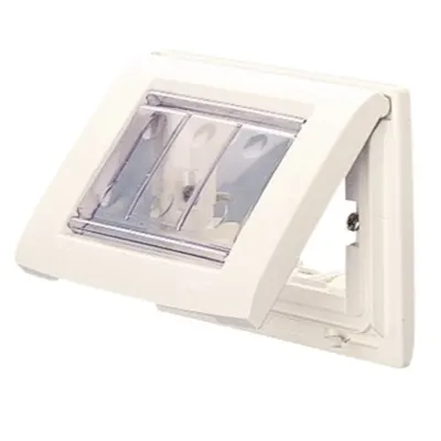 Self Supporting Watertight Plate - For Flush-Mounting Rectangular Boxes - Ip55 - 3 Modul - Toner Black - Playbus