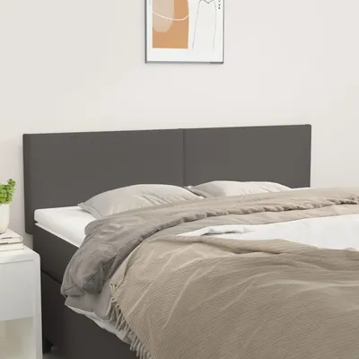 vidaXL Tăblii de pat, gri, 144x5x78/88 cm, piele ecologică