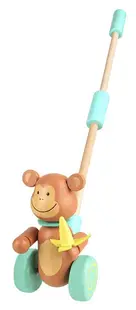 Jucărie din lemn pentru împins Orange Tree Toys - Maimuță