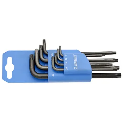 Set de chei locas hexagonal cu profil TX in suport de plastic