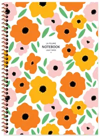 Caiet cu spirală Keskin Color - Plume Flowers, A4, 80 coli, rânduri largi, sortiment