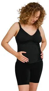 Centura postnatala modelatoare din bumbac organic, cu scai Carriwell - marimea L/XL, neagra