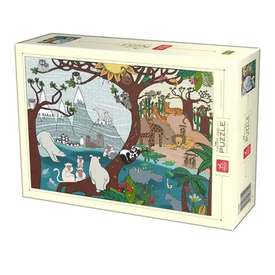Puzzle 1000 Piese, Deico, Natura - Vara si Iarna