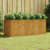 Gossi strat inaltat de gradina, 200x80x80 cm, otel corten
