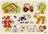 Puzzle cu mânere Goki - Ferma VI