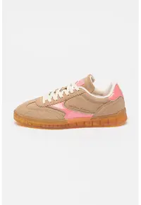 Pantofi sport low-cut cu garnituri din piele intoarsa - Bej/Roz
