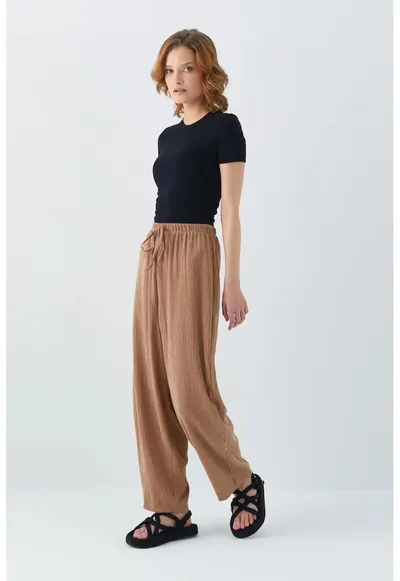 Pantaloni dama Jogger - Bej Natural