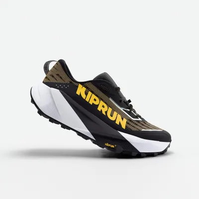Încălțăminte de alergare trail, Kiprun Kipsummit Max negru portocaliu, bărbați