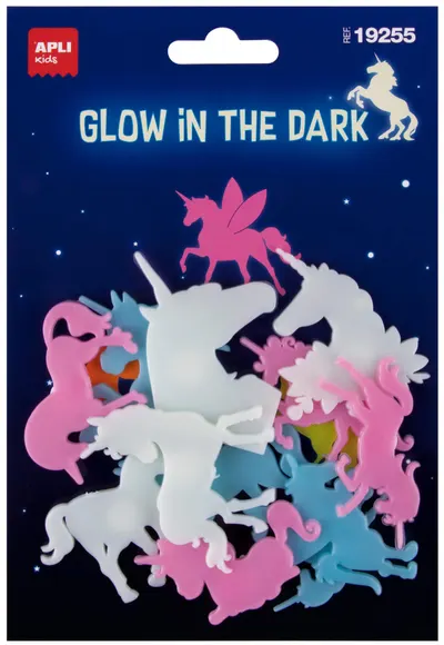 Figurine colorate strălucitoare Apli - Unicorns, 12 bucăți