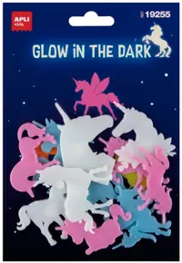 Figurine colorate strălucitoare Apli - Unicorns, 12 bucăți