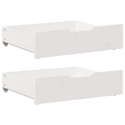 Gossi sertare de pat, 2 buc., 65x55x16 cm, alb, lemn masiv de pin