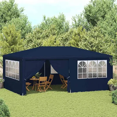 vidaXL Cort de petrecere profesional cu pereți albastru 4x6 m 90 g/m²