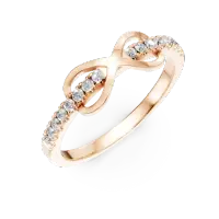 Inel cu infinit din aur roz cu diamante de 0.1ct