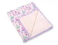 Paturica din bumbac cu doua fete 90x75 cm Minky Ballerinas Lilac