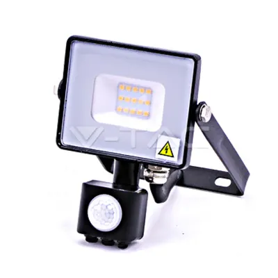 VT-10-S 10W 800lm 4000K 230V IP65 black sensor