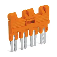 Jumper with safety lid; insulated; 4-way; Nominal current 30 A; orange