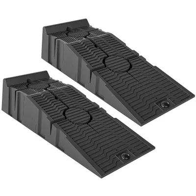 DURHAND Set de 2 Rampe de Ridicare Auto Portabile din Plastic, Capacitate 5 Tone, pentru Garaj și Atelier, Înălțime Redusă | Aosom Romania