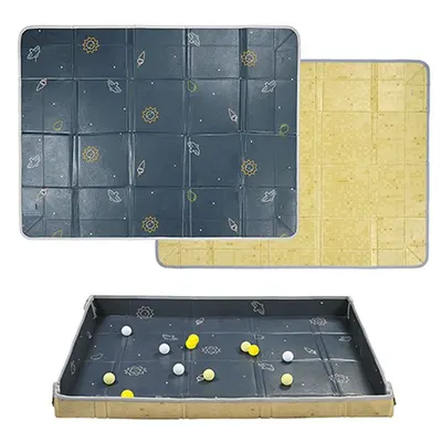 Covoraș de joc cu minge față-verso Taf Toys - Fold ′n Fun, albastru închis