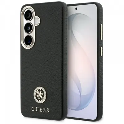 Husa MagSafe pentru Samsung Galaxy S26 Plus S947, Guess, Rhinestone Round Logo, Neagra