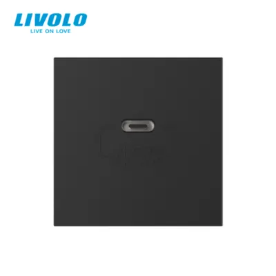 Modul priza simpla USB tip C Negru