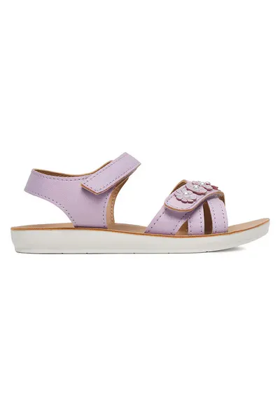 Sandale fete - velcro - violet - textil