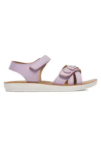 Sandale fete - velcro - violet - textil
