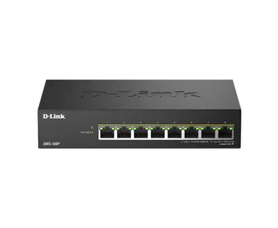 Switch DLink DMS-108P, 8 porturi, PoE, 8 x RJ-45, Auto MDI/MDIX adjustment for all ports, viteza de transfer LAN 2.5 Gbps, capac