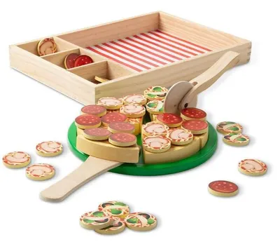 Jucărie din lemn Melissa & Doug - Pizza, 36 piese