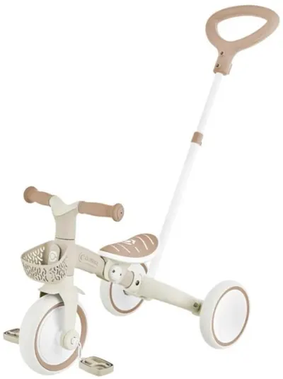 Tricicletă pentru copii 3 în 1 Globber - Learning Trike Plus, bej